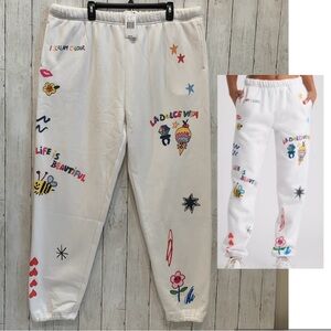 New The Mayfair Group Somebody Loves You Sweatpants Size XXL Cotton Blend White